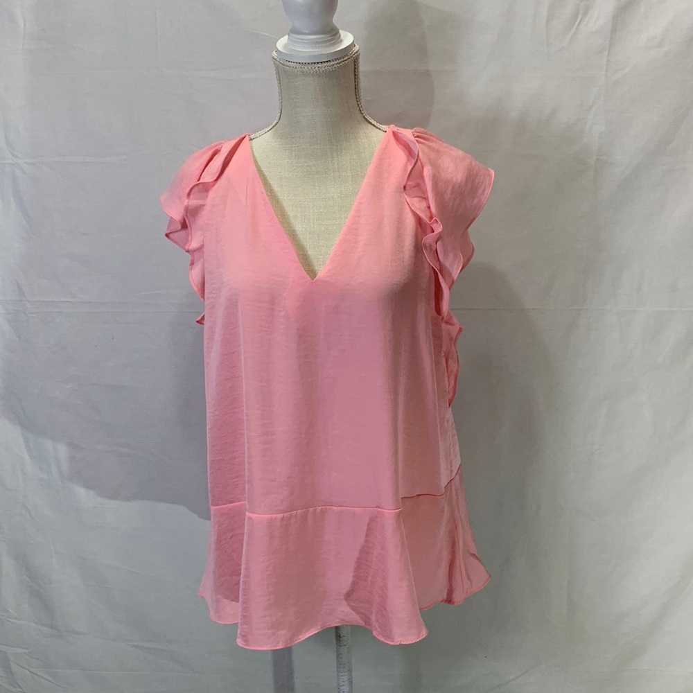 Michael Kors Pink V-neck Blouse Tank Size M